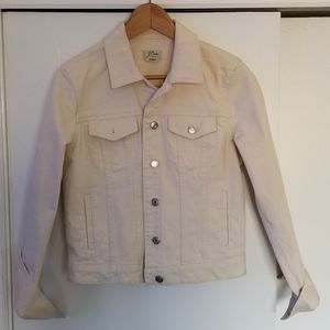 J Crew Denim Womens Jacket Small Off White
